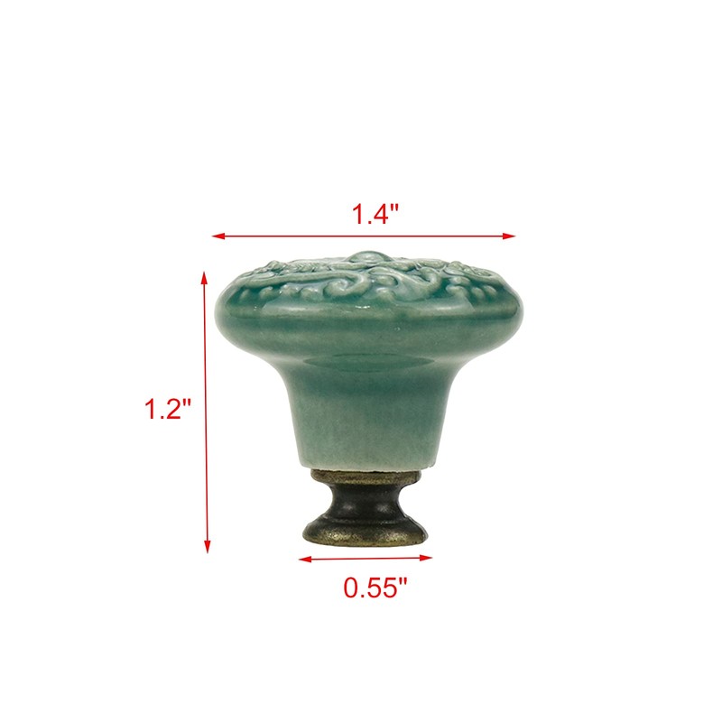 Geesatis 4 Pcs Round Ceramic Drawer Knobs Cabinet Furniture Handle