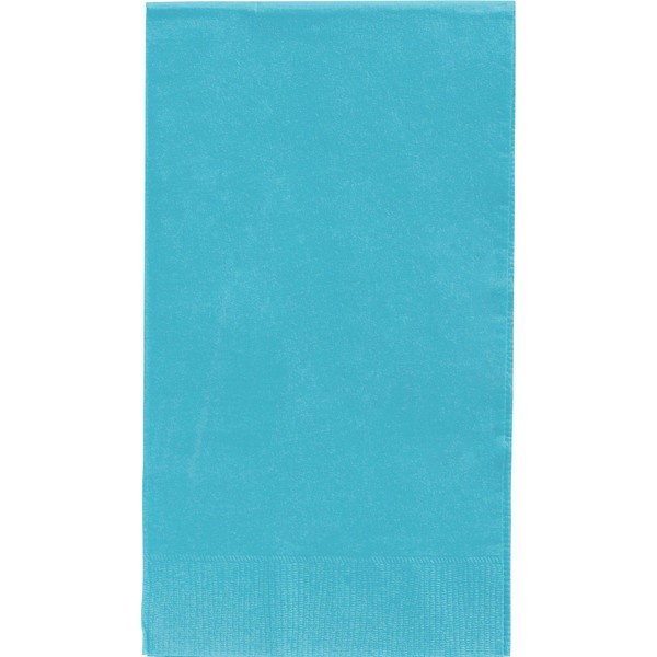 Amscan 63215.54 Premium Big Party Pack 2‑Ply Guest Towels, Caribbean Blue, One Size, 40ct