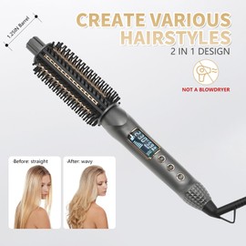 TANSHINE Curling Iron Brush,1.25 Inch Curling Thermal Brush,Professional Anti-Scald Instant Heated Round Brush for Blowout Look,1 1/4 Inch Curling Comb,Hair Curler Hot Brush Styler for Short Long Hair