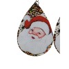 Unbranded Santa Claus w/ Leopard Print Double Sided Christmas Earrings