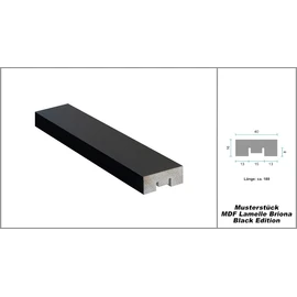 HEXIM Briona Black Edition Slats 2.7 Metres - MDF Wooden Slats in Black - Wall Cladding Acoustic Slats Decor Slat Wall Wooden Slats - Briona Black Edition (Sample Piece)