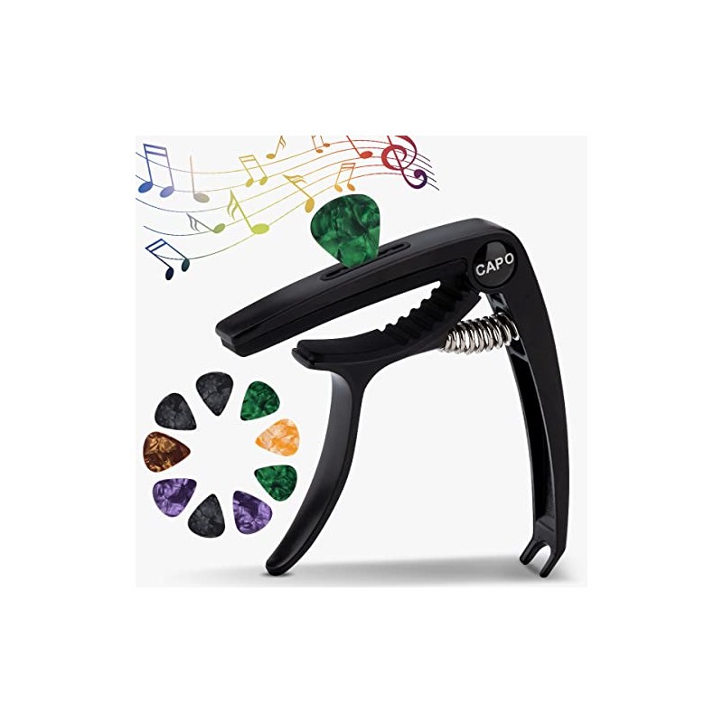 Afinador para Guitarra Juego de 11 Piezas,con Ranuras（Capo guitarra*1+Puas para