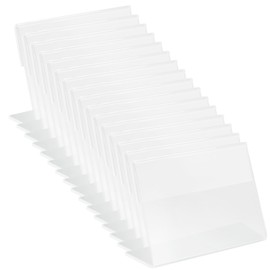 36 Pcs Acrylic Sign Display Holder 1.65 x 2.3 inches, Small Slant L-Shape Acrylic Sign Holder, Name Card, Price Card, Tag Label for Home Office Store Restaurant