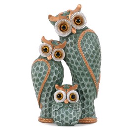 FriyGardcn Cute Family of Three owl Figurines Owl Statues Home Décor for Shelf Owl Gifts Decoration for Owl Lovers Home,Office, Bookself…
