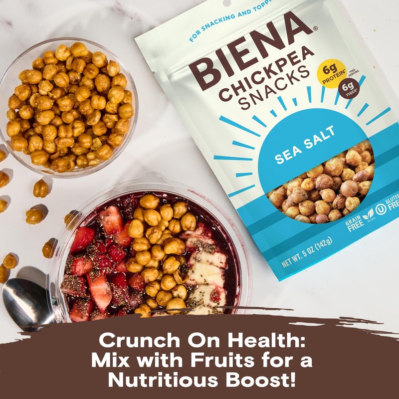 BIENA Chickpea Snacks - Crunchy Roasted Chickpeas - High Fiber