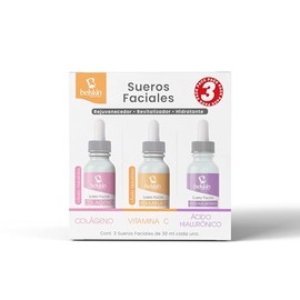 Belskin Set de Sueros Faciales 30 ml – Ácido Hialurónico + Colágeno + Vitamina C | Cuidado Facial - Pack Completo de Hidratación, Reafirmación y Luminosidad | Pack de 3 sueros cada uno con 30 ml