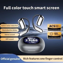 gidosha Intelligent Touch Screen Open Ear Bluetooth 5.4 Headphones Over The Ear Earbuds Bluetooth Earbuds with Earhooks Sport Headsets IPX7 Waterproof Earphones for Running Workout