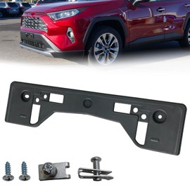 GZVKE Front Bumper License Plate Frame Bracket Holder Fits for 2019 2020 2021 2022 2023 Toyota RAV4 Replace 521140R120,TO1068154