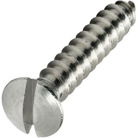 #12 x 1/2" Oval Head Sheet Metal Screws Kit Hardware Stainless Steel Slotted Drive Pack of 100 Fastener Set LS05259F