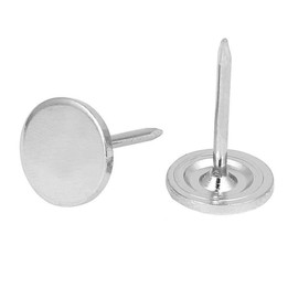 Sydien 11mm Dia Flat Head Upholstery Nails Decorative Furniture Tack 200 Pcs (Silver Tone 11x17mm)