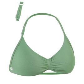 AUROLA Influence Adjustable Strappy Sports Bras for Women,Low Support Seamless Backless Padded Straps Impact Yoga Gym Workout Bra,Mineral Green,M