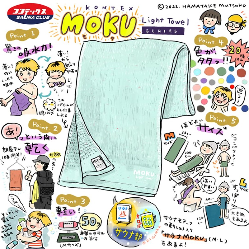 Contex Sauna MOKU<59294-90> Face Towels, Set of 3, Size M,