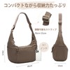 VASCHY Women's Shoulder Bag, Lightweight, Nylon, Crossbody Bag, 2-Way, Crescent-Shaped,