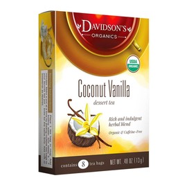 Davidson's Organics, Coconut Vanilla, 8-count Tea Bags, Pack of 12