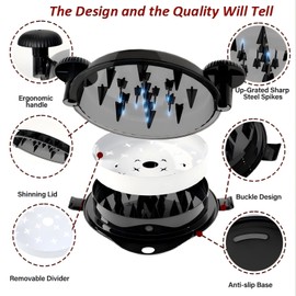 Chicken Shredder Tool Twist Pro - Large Meat Shredder for Chicken Breast, Pulled Pork, Beef with Upgraded Stainless Steel Spikes Wall Mounted Design BPA-Free Kitchen Essentials Gadgets (Black/Black)