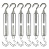 HEVERP 6Pcs M6 Stainless Steel Hook & Hook Turnbuckle, Shade