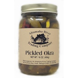 16oz Jar Pickled Eggs and Vegetables Altamaha River Trading Company (Pickled Okra)