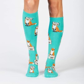 Sock It To Me Women's Foxes in Boxes Knee High Socks