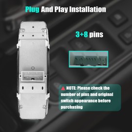 Master - Interruptor de control de ventana eléctrica para Dodge Durango 2011-2022, Jeep Grand Cherokee 68086693AC 68086693AD