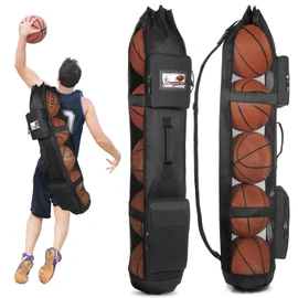 Basketball Bag for Team Balls, Heavy Duty Basketball Coashes Bag for 5 Basketball Balls - Basketball Mesh Bag for Coaching/Adjustable Shoulder Straps/Basketabll Accessories