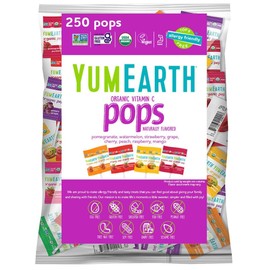YumEarth Organic Fruit Flavored Lollipops 250 Count Allergy Friendly Snacks