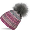 styleBREAKER 04024202 Women's Knitted Bobble Hat with Colourful Pattern Mix