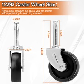 12293 Wet Dry Vacuum Caster Wheel,Compatible with Ridgid, Craftsman, Shop Vac Replacement Parts for Ridgid Shop Vac Parts for Craftsman Wet Dry VAE Parts, Shop Vac Replacement Parts-4 Pack