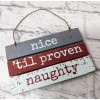 Kathy Primatives by Kathy Nice 'til Proven Naughty Ornament, Wooden
