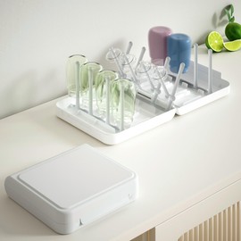 WHNL Travel Bottle Drying Rack Space Saving,Foldable Bottle Drying Rack with 16 Ribs,Portable Baby Bottle Drying Rack for Bottles,Breast Pumps and Other Feeding Accessories,Widely Used Daily Basis