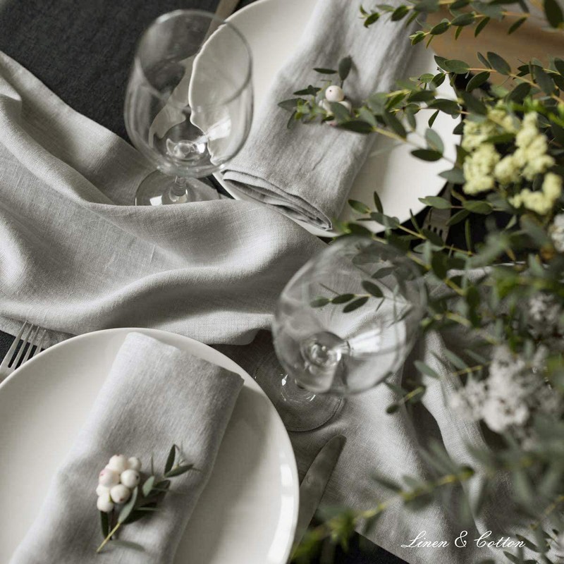 Linen & Cotton Table Runner Cloth Hygge in 100% Linen,