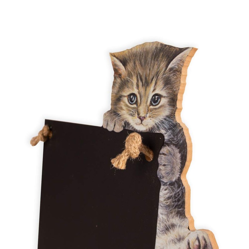 Chalkboards UK Small Memo Board/Chalkboard/Blackboard/Kitchen Chalk Board with Printed Kitten