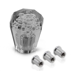 AJP Distributors M8 M10 M12 x 1.25 / M10 x 1.5 Thread Universal 2.5" 60mm Diamond Bubble Shift Knob, M8x1.25 M10x1.25 M10x1.5 M12x1.25 JDM VIP M/T Manual Stick Gear Lever Screw On Adapter Nut Black