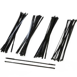 VIVIIHOO Scroll Saw Blades with Pin, Set of 24 Saw Blades for Wood, Plastic & More, 10/15/18/24 Teeth, Fretsaw Blades Round with Pin, Saw Blade, Band Saw, Wood, High-Quality Carbon Steel