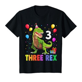 Three Rex 3rd Birthday Third Dinosaur 3 Year Old T-Shirt