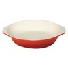 Vogue GH316 Cast Iron Rounded Gratin Dish, 400 mL Capacity, Orange