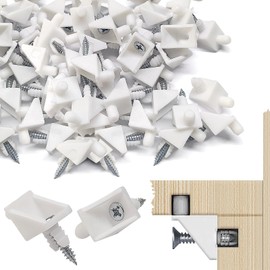 TXXATX Pack of 60 White Shelf Brackets, Reusable Shelf Brackets, Plastic Shelf Holder for Furniture Cabinet, Wardrobes, Bookcases, Cupboard, Shoe Rack, Table