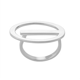 Silverly Women's 925 Sterling Silver Contemporary Abstract Oval Shaped Wide Ring