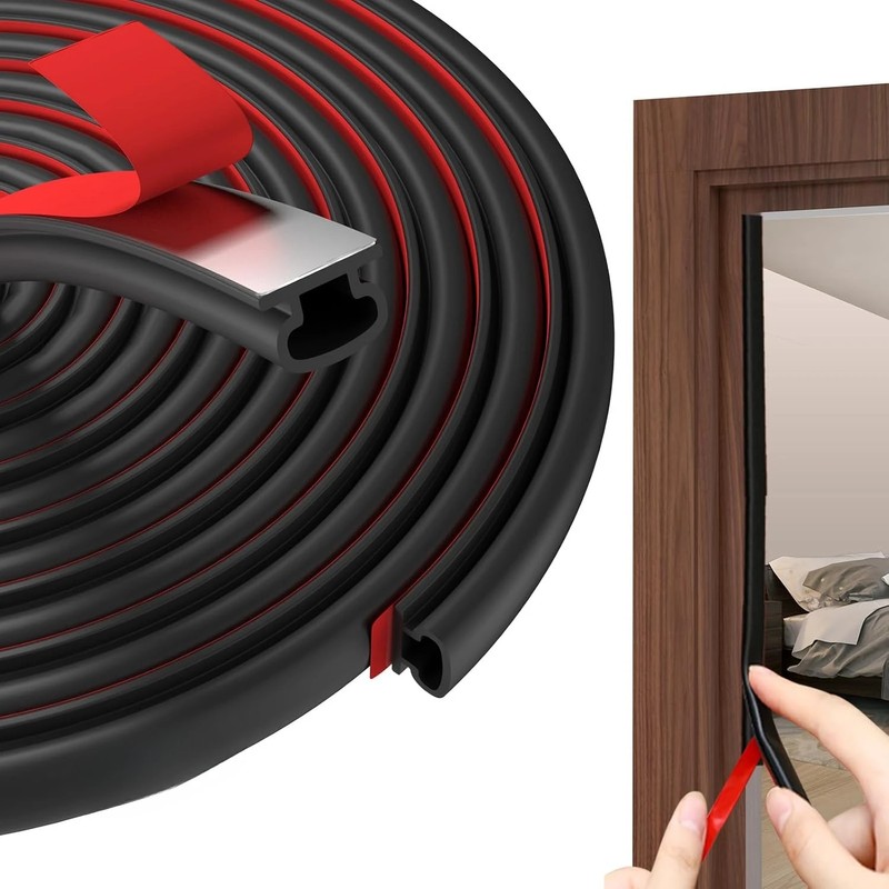 6M Self-Adhesive Door & Window Seal Strip – Hollow TPE