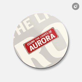 Unbranded Aurora Retro Travel Tin Sign | 4'' X 4'' Round Decorative Magnet