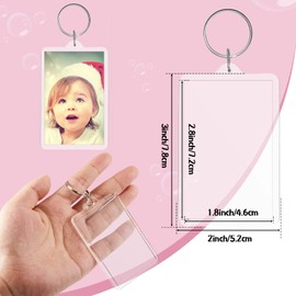 Inbagi Picture Photo Frame Keychain Clear Rectangle Acrylic Keychain Blanks 2 x 3inch