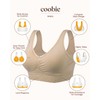 Coobie Seamless Comfort Bra with Lace Trim,Light Nude,Large