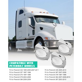 Chrome AC Heater Blower Fan Control Knobs Fit for Peterbilt 330 350 357 367 375 378 379 384 386 387, Replaces 702-5401 121-0001-000, 3 Pcs