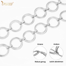 JasGood Multi-layer waist chain belt, women's adjustable body link belt for denim dresses, 2-silver