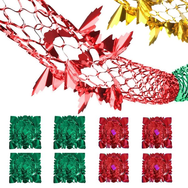 8 Pcs Christmas Ceiling Decorations,Xmas Tree Hanging Foil Garlands Decoration,Sale Items,Holiday Party Supplies,Swirl Garland Ornaments,Festive Streamers for Indoor Outdoor,Happy New Year Banner