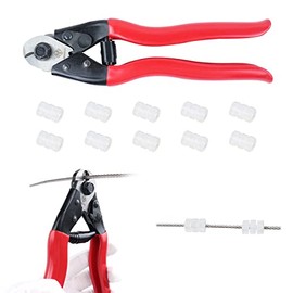 Muzata Bike Cable Cutter Wire Rope Heavy Duty Stainless Steel Aircraft Up to 5/32" for Deck Stair Cable Railing Fencing with Bicycle O-Ring Cable Donuts Bike Accessories M015, CT1