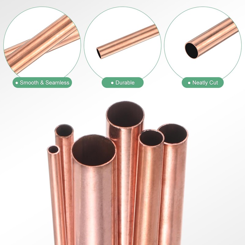 M METERXITY 200mm Round Copper Tubing, 2mm 3mm 4mm 5mm