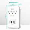 KMC 3-Outlet Wall Mount Surge Protector, 900 Joules, 4 USB