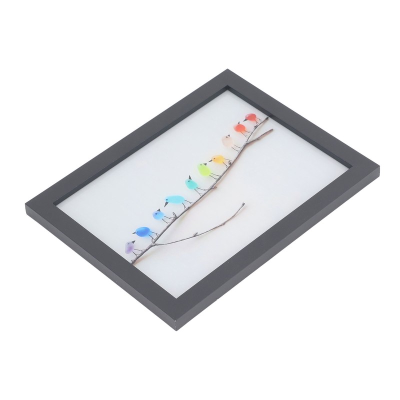 Photo Frame Black Decorative Rugged Multifunctional Sea Glass Birds Picture