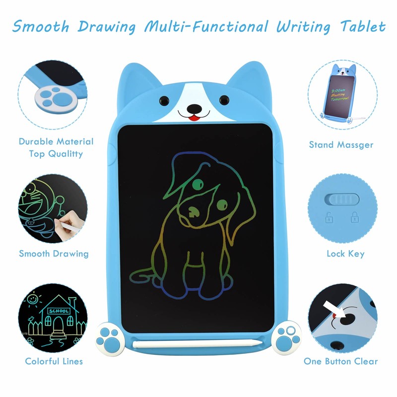 PUPPY LCD Writing Tablet, Large 10 Inch, Colorful Screen, Erasable