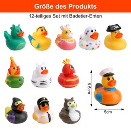 APOMOONS 12 Stück Badeenten Set Kinder Wiederverwendbare Badewannenspielzeug Badeente Lustig Badespielzeug Baby für Wasserspielzeug Kinder Outdoor Kindergeburtstagpartys Strand und Im Pool Badewannen